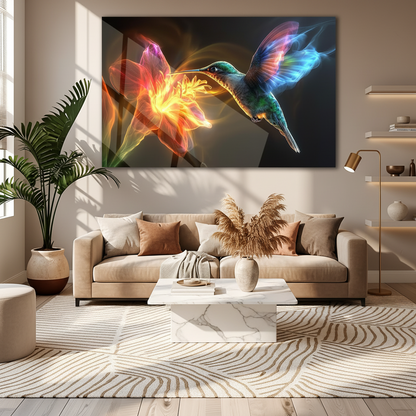 Colibrì Quadro in Vetro Temperato