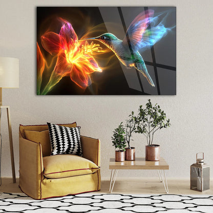 Colibrì Quadro in Vetro Temperato