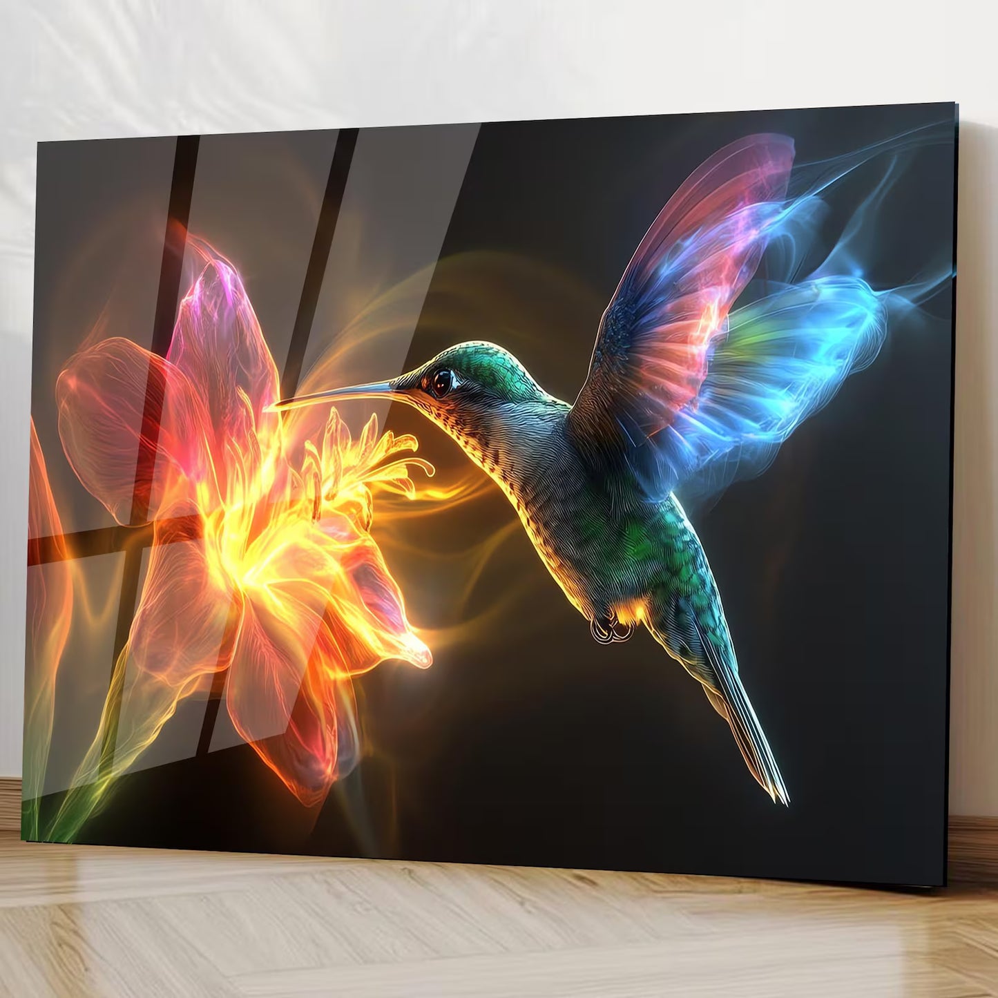 Colibrì Quadro in Vetro Temperato