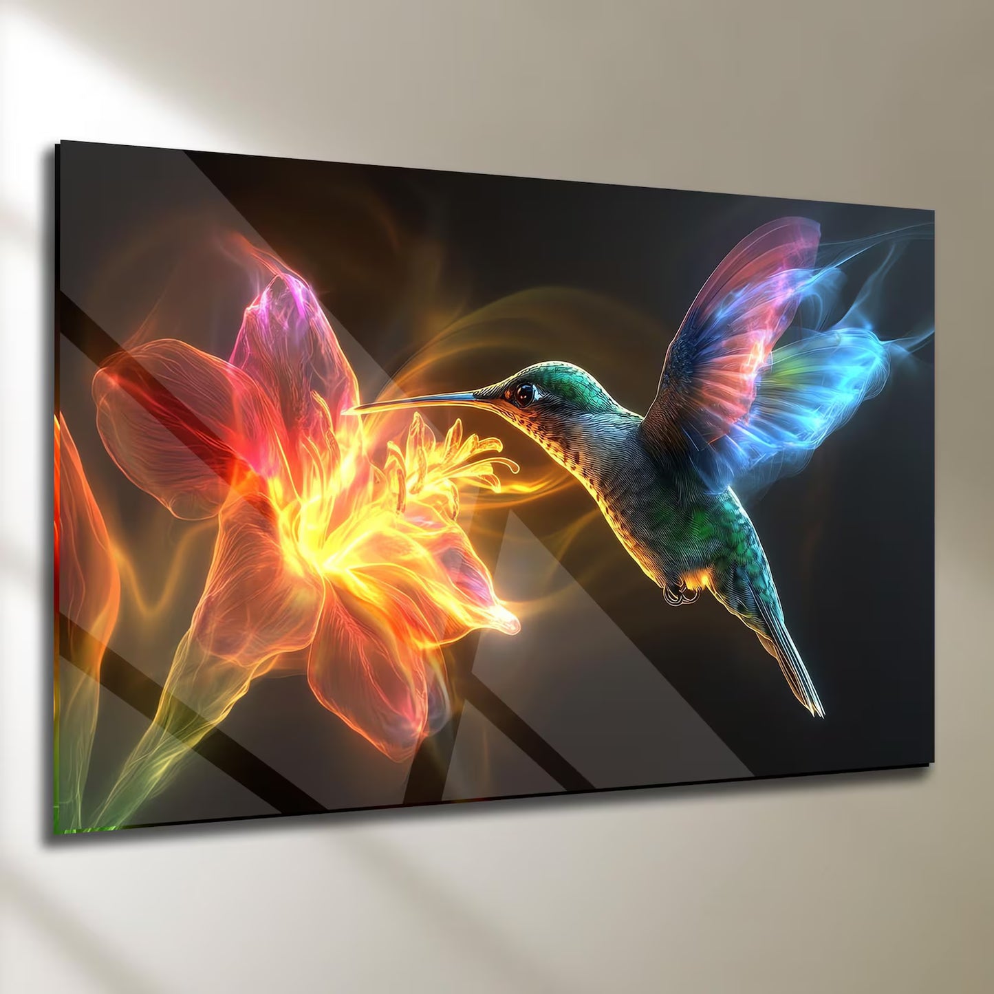 Colibrì Quadro in Vetro Temperato