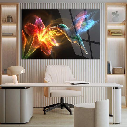 Colibri Tableau en Verre Trempé