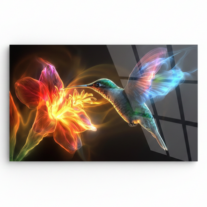 Colibrì Quadro in Vetro Temperato