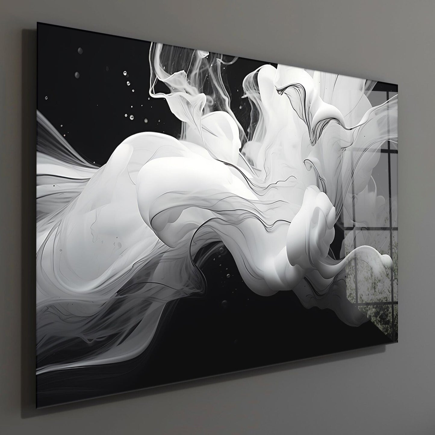 Fumo Bianco Quadro in Vetro Temperato