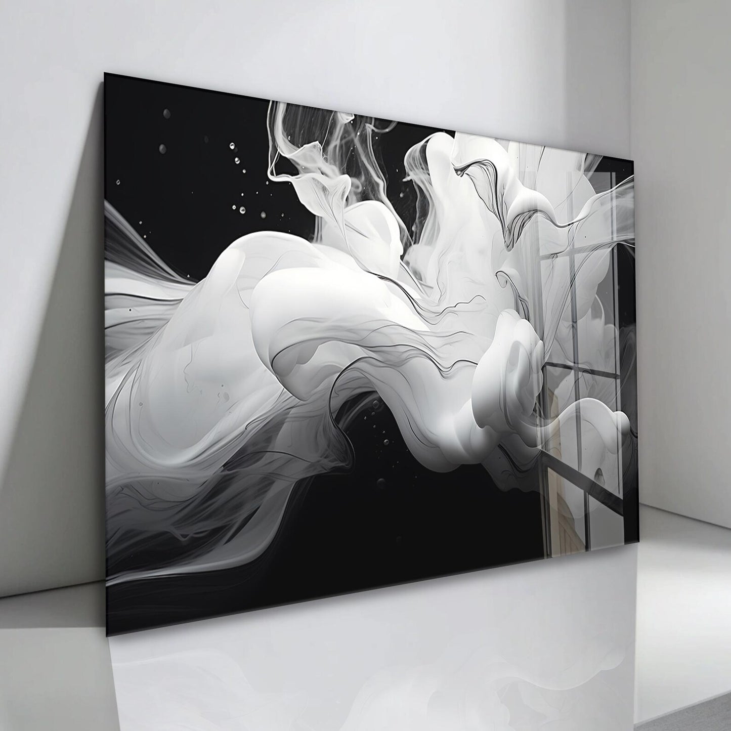 Fumo Bianco Quadro in Vetro Temperato