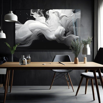 Fumo Bianco Quadro in Vetro Temperato