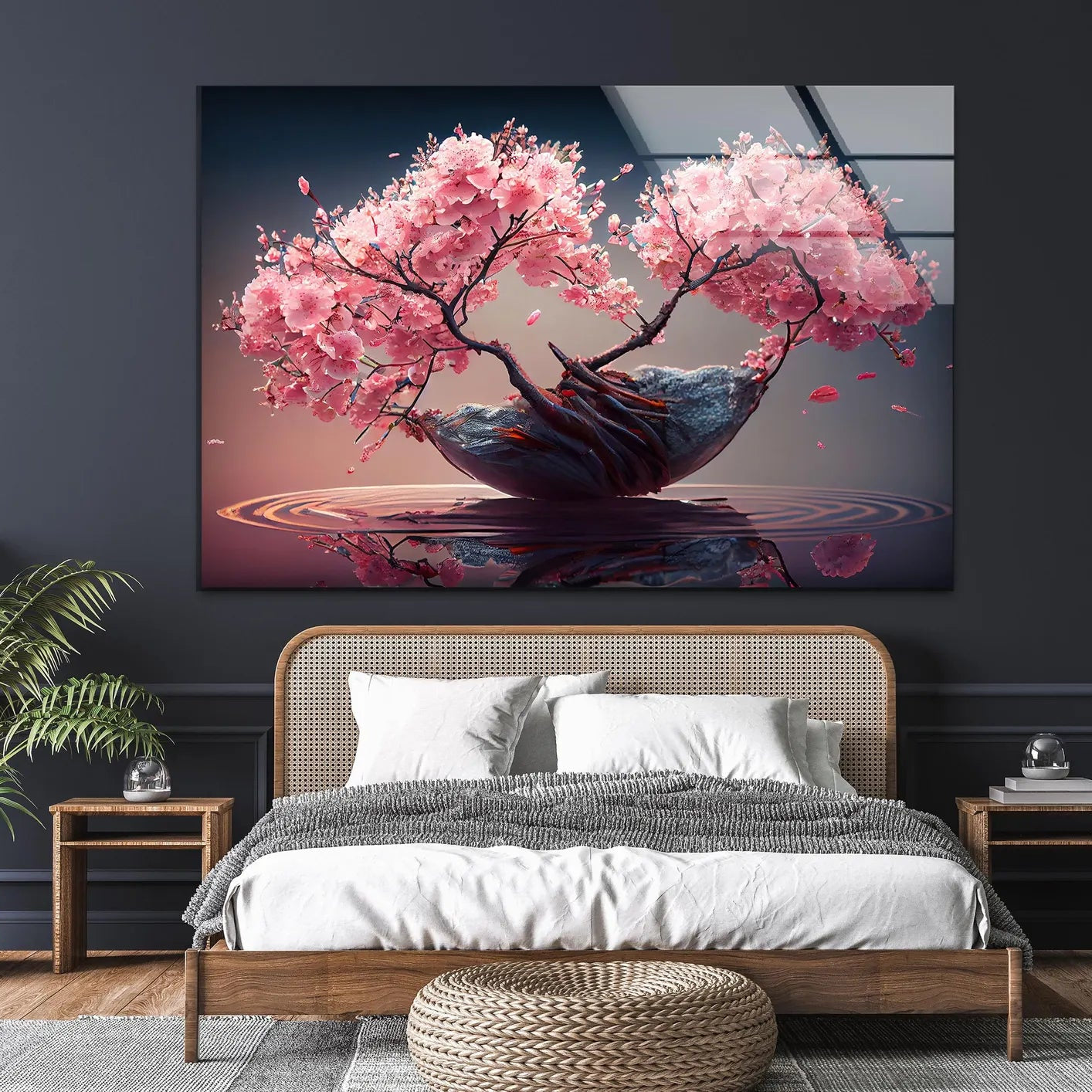 Fiori di Ciliegio Quadro in Vetro Temperato
