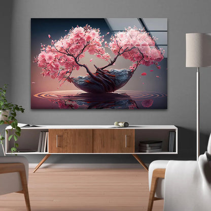 Fiori di Ciliegio Quadro in Vetro Temperato