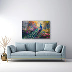 Peacock Glass Wall Art - LUXARTDECO