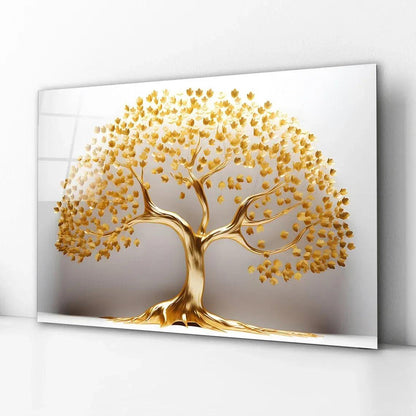 Gold Tree of Life Glass Wall Art - LUXARTDECO