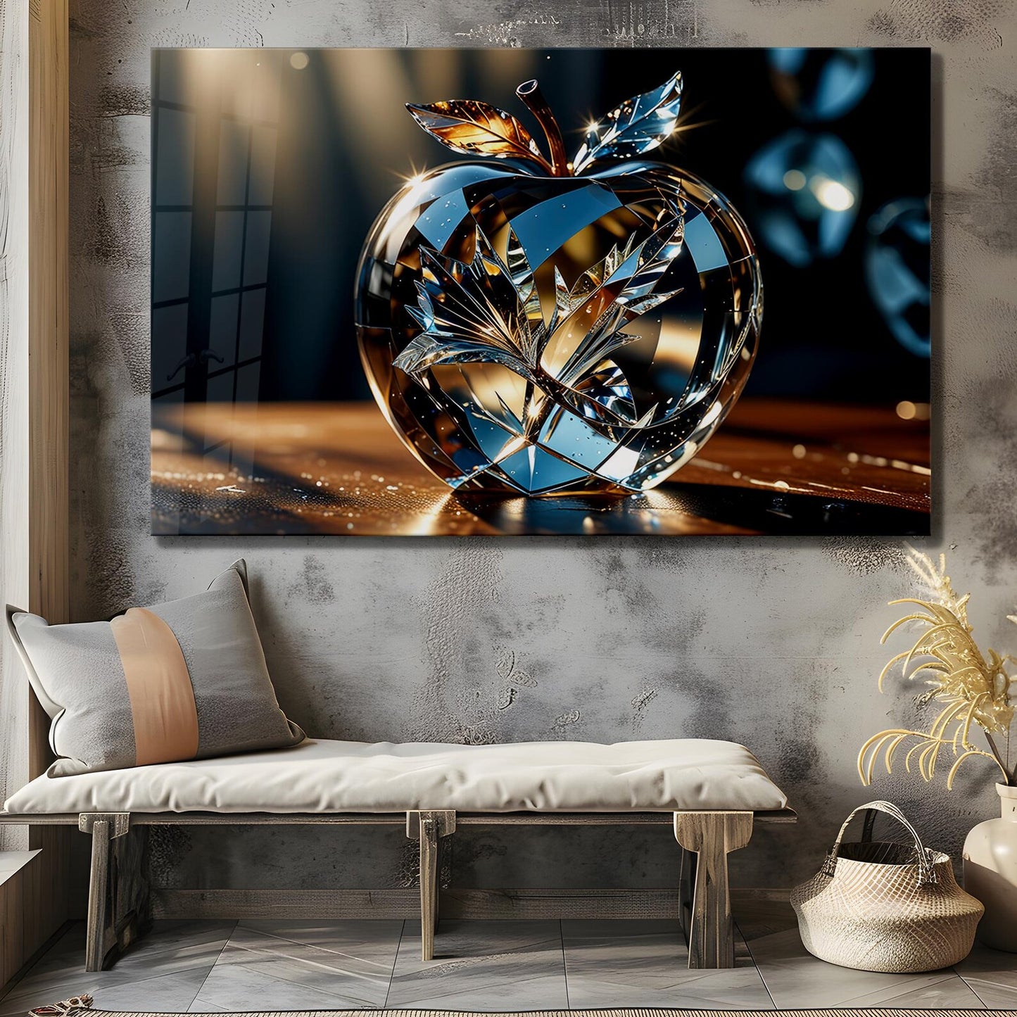 Crystal Apple Glass Wall Art