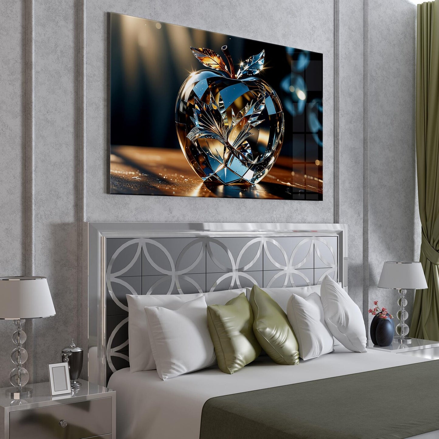 Crystal Apple Glass Wall Art