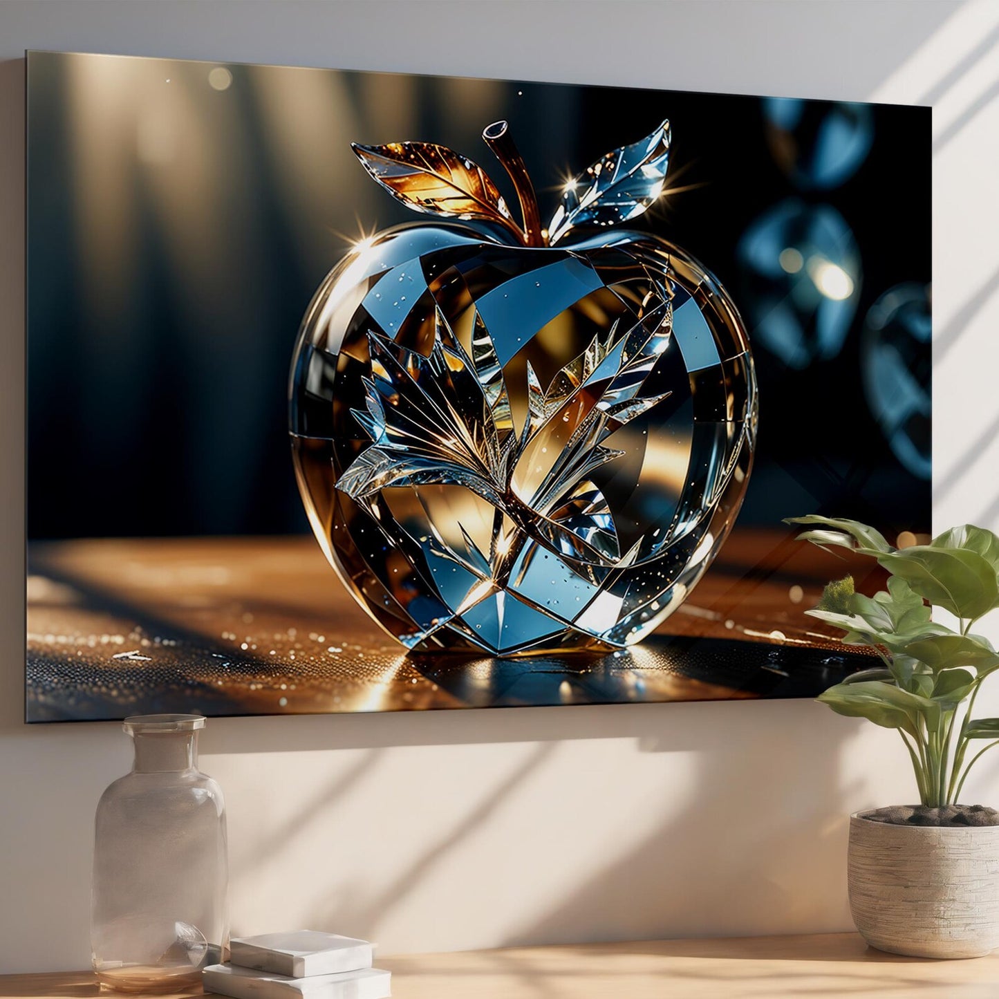 Crystal Apple Glass Wall Art