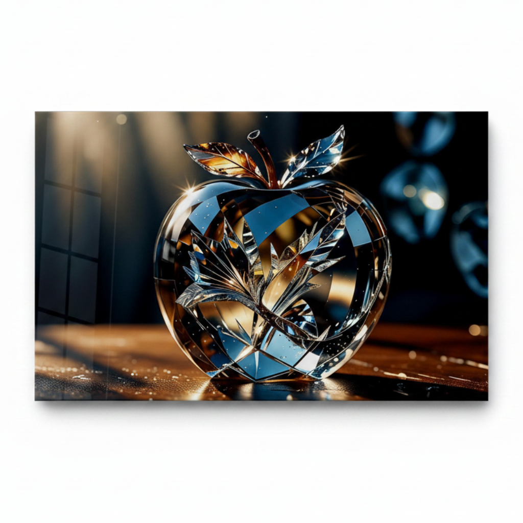 Crystal Apple Glass Wall Art