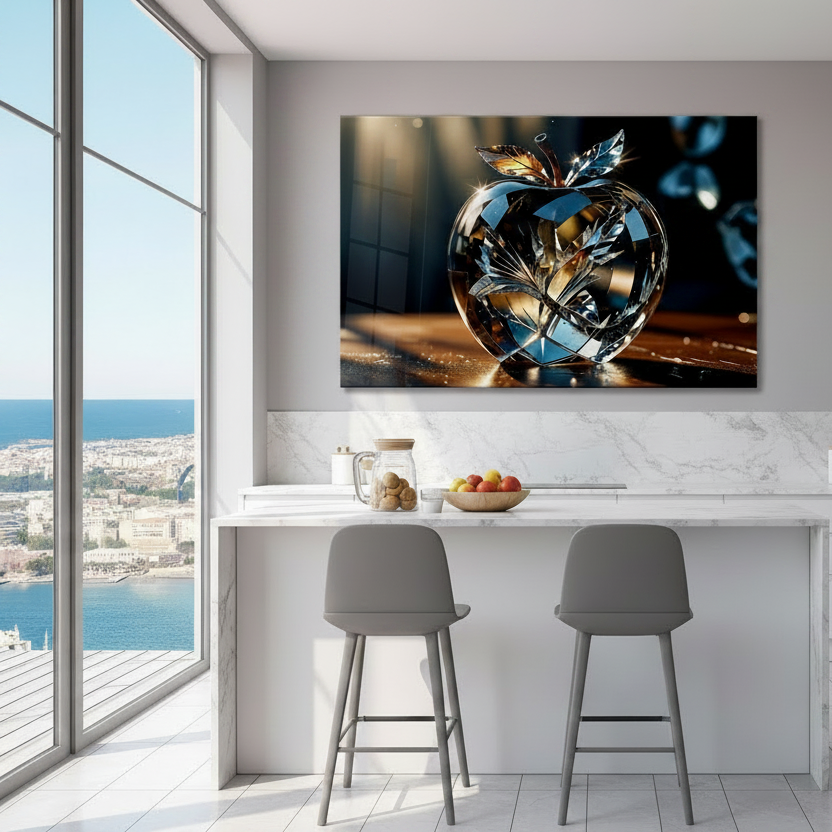 Crystal Apple Glass Wall Art