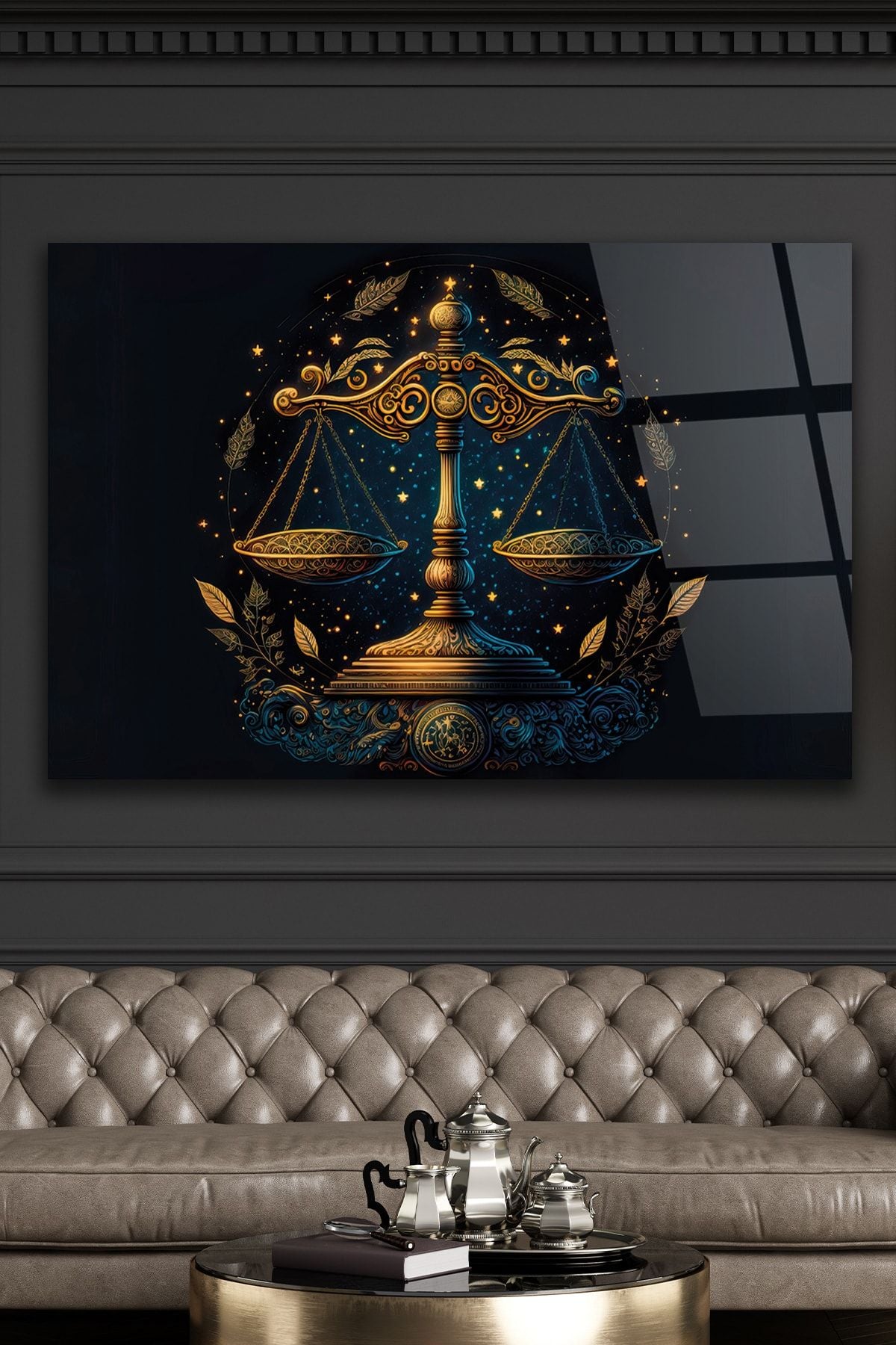 Le signe de la Balance Tableau en Verre Trempé