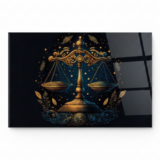 Le signe de la Balance Tableau en Verre Trempé