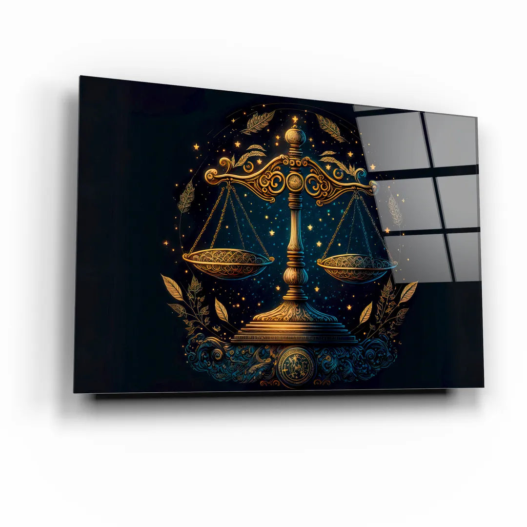 Le signe de la Balance Tableau en Verre Trempé