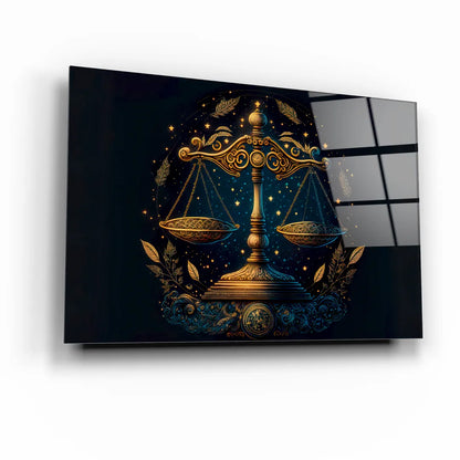 Le signe de la Balance Tableau en Verre Trempé