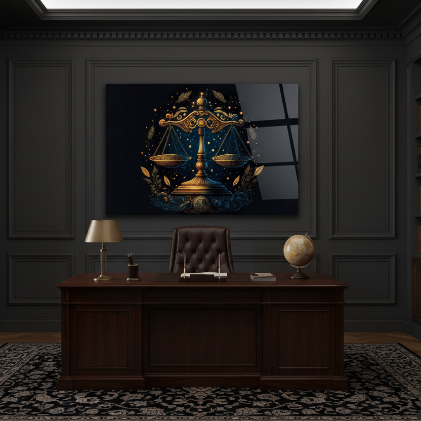 Le signe de la Balance Tableau en Verre Trempé