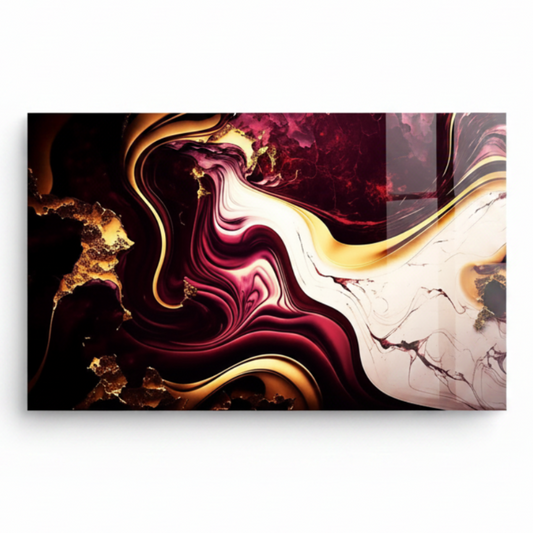 Bordeaux Marble Glass Wall Art