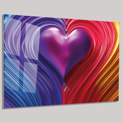 Colourful Heart Glass Wall Art