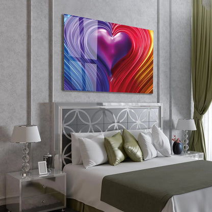 Colourful Heart Glass Wall Art