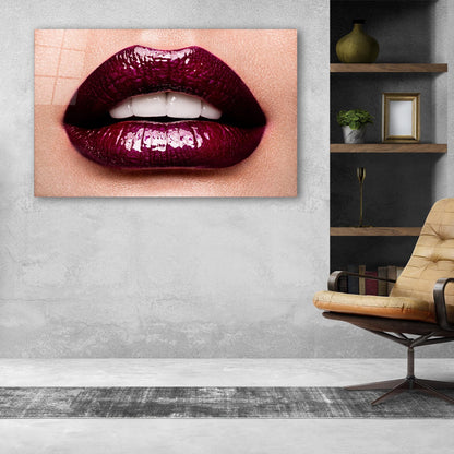 Sensual Lips Glass Wall Art