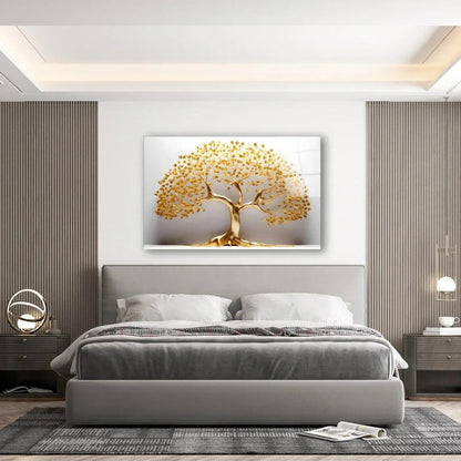 Gold Tree of Life Glass Wall Art - LUXARTDECO