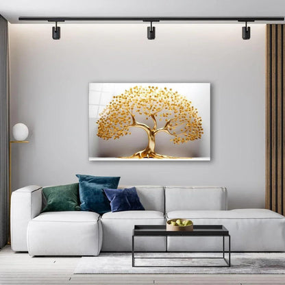 Gold Tree of Life Glass Wall Art - LUXARTDECO