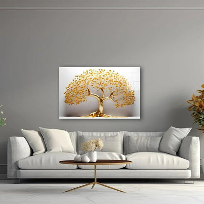 Gold Tree of Life Glass Wall Art - LUXARTDECO