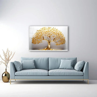 Gold Tree of Life Glass Wall Art - LUXARTDECO