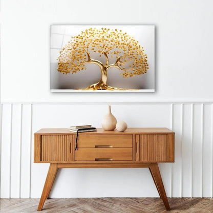 Gold Tree of Life Glass Wall Art - LUXARTDECO