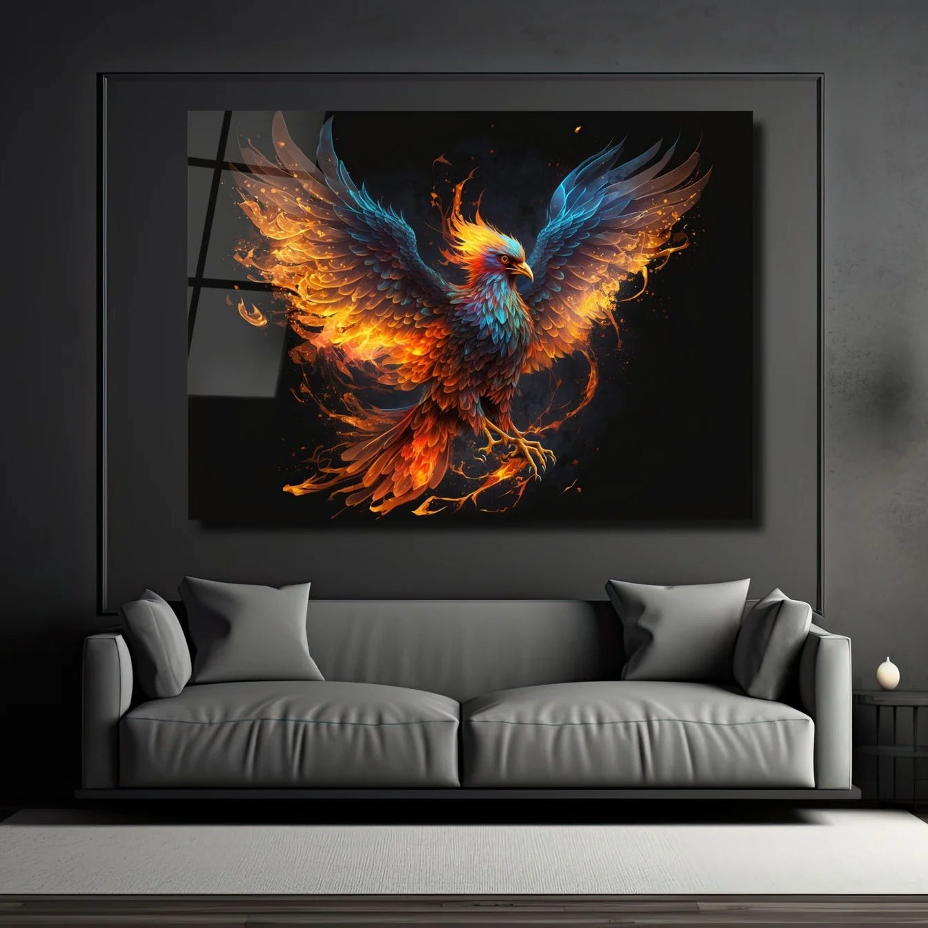 Fenice Quadro in Vetro Temperato