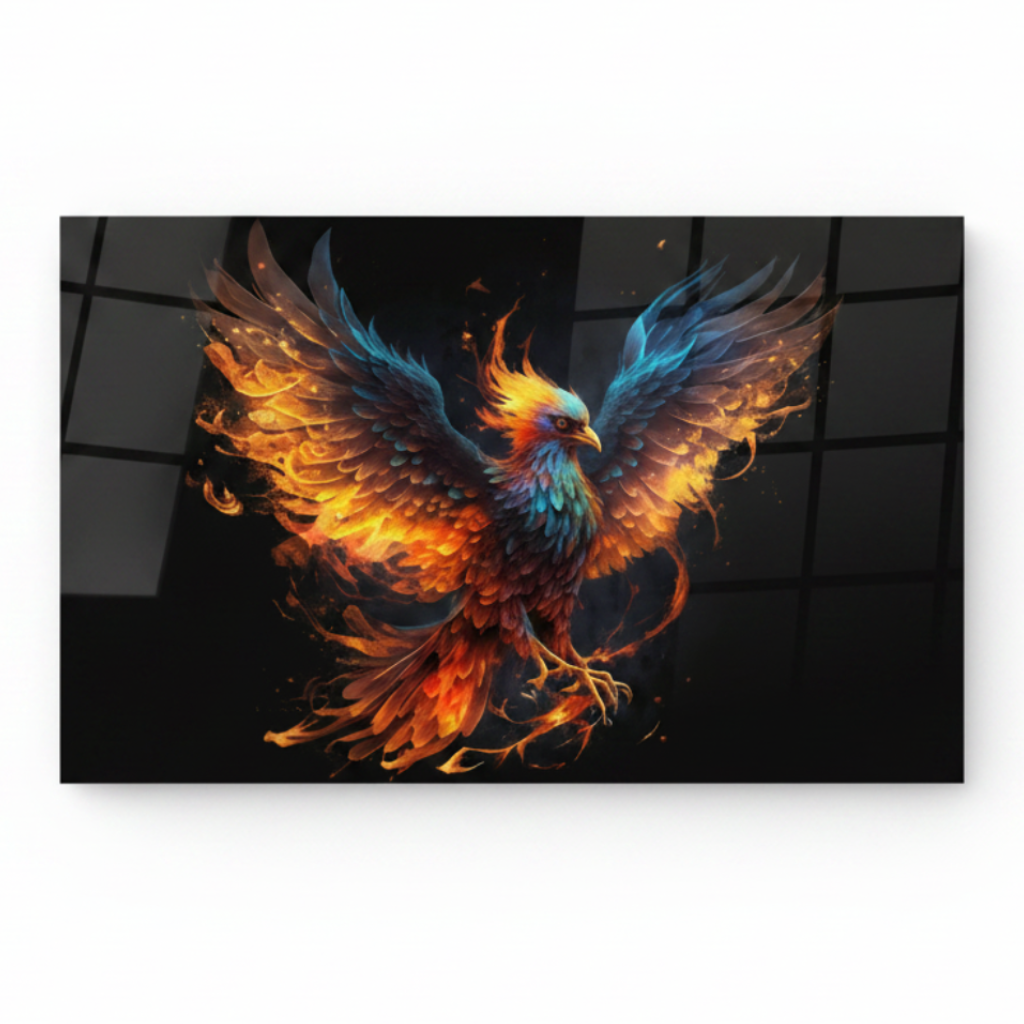 Fenice Quadro in Vetro Temperato