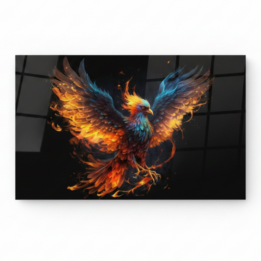 Phoenix Tableau en Verre Trempé