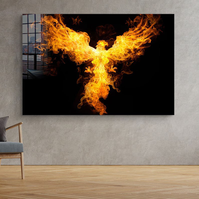 Fenice Quadro in Vetro Temperato