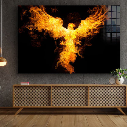 Phoenix Tableau en Verre Trempé