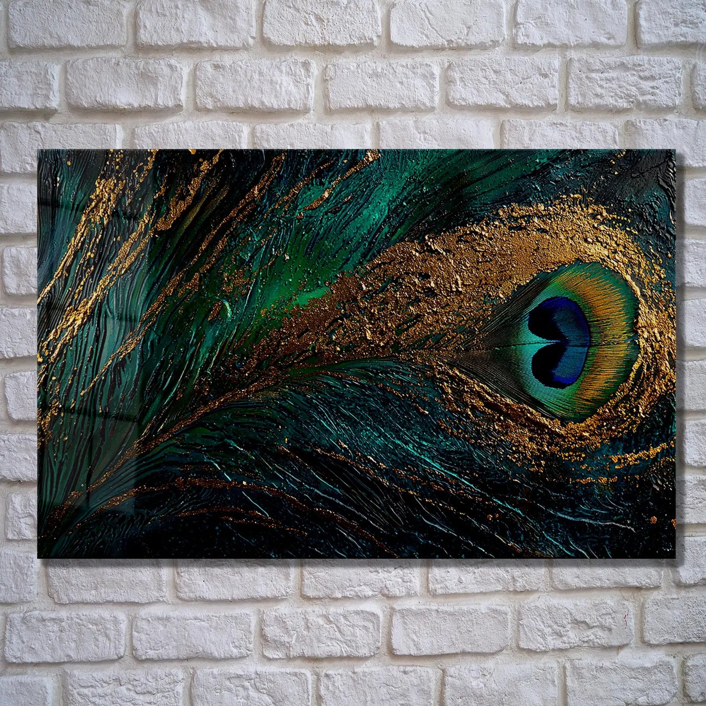 Piuma di Pavone Quadro in Vetro Temperato