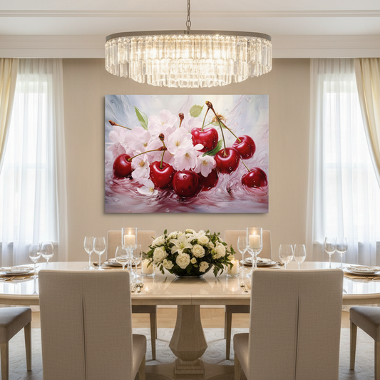 Cherry Blossom Glass Wall Art