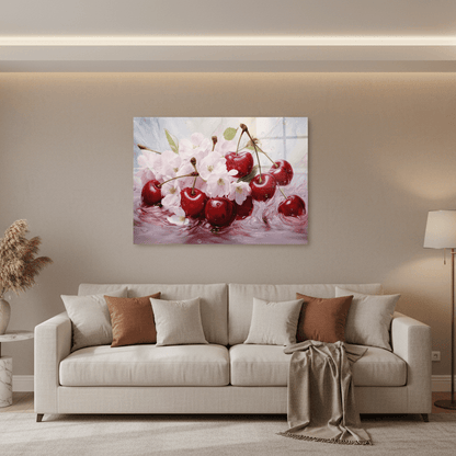 Cherry Blossom Glass Wall Art