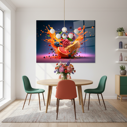 Explosion de Fruits Tableau en Verre Trempé