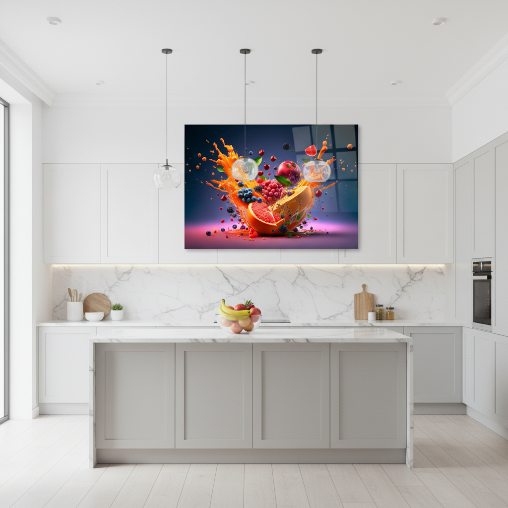 Fruit Explosion Glass Wall Art