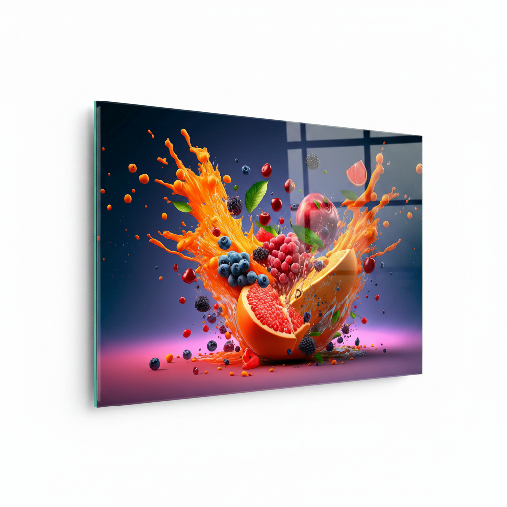 Fruit Explosion Glass Wall Art