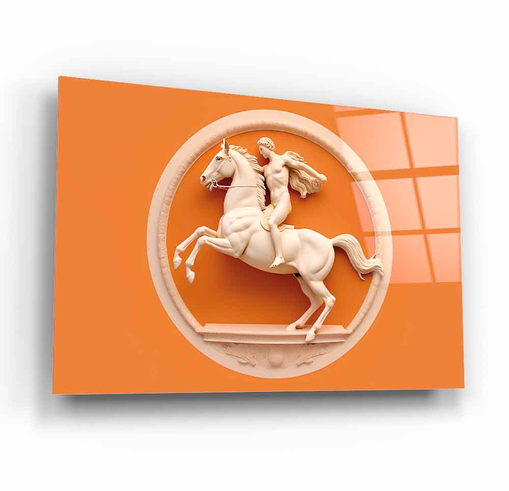 Warrior on Horseback Glass Wall Art