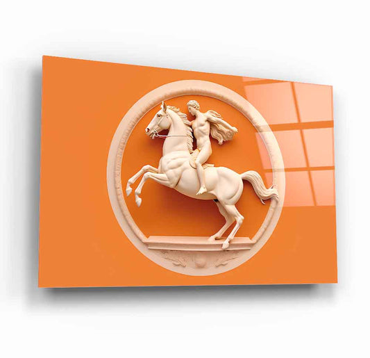 Warrior on Horseback Glass Wall Art