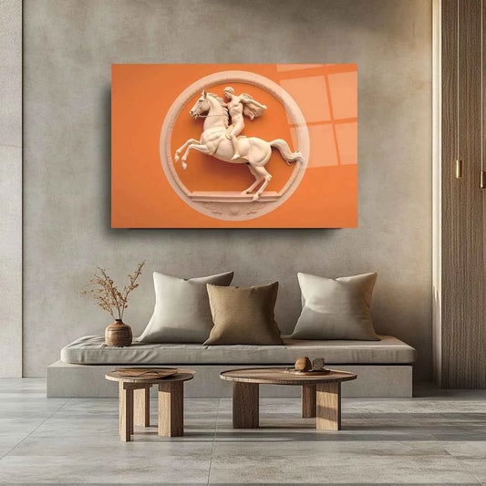Warrior on Horseback Glass Wall Art