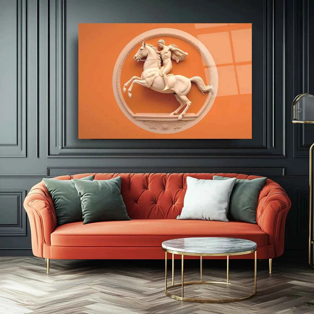 Warrior on Horseback Glass Wall Art