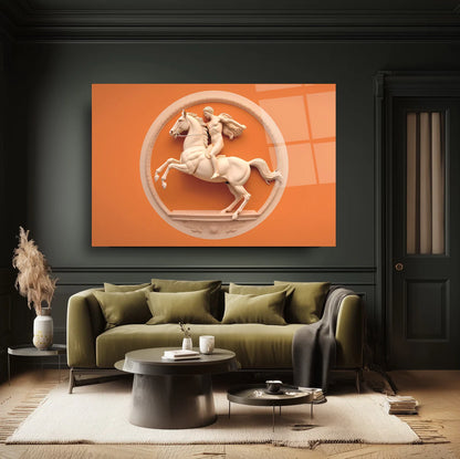 Warrior on Horseback Glass Wall Art