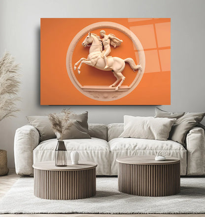 Warrior on Horseback Glass Wall Art