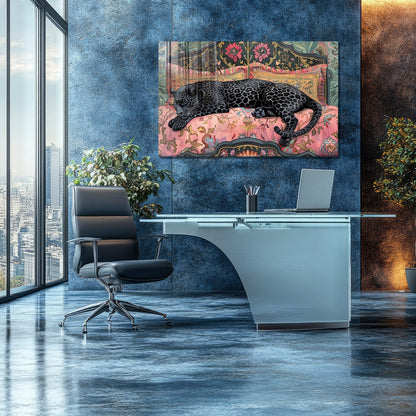 Black Panther Glass Wall Art